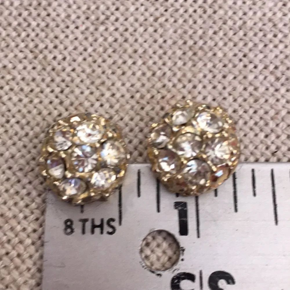 Goldtone Rhinestone Buttons Set of Two - Picture 4 of 8